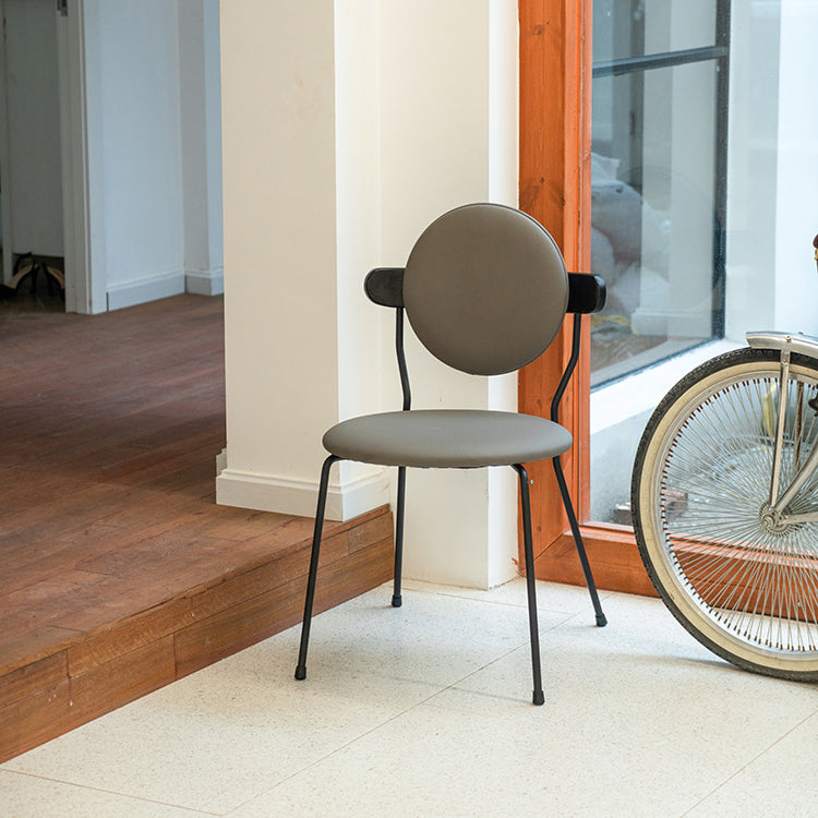 Silla de comedor estilo moderno Silla individual sin brazos de cocina con patas de metal