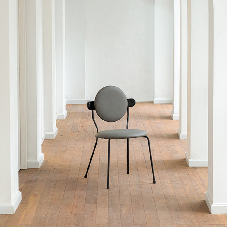Silla de comedor estilo moderno Silla individual sin brazos de cocina con patas de metal