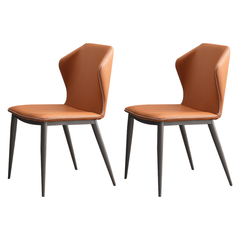 Silla de metal de cocina de estilo moderno Silla lateral sin brazos para comedor con respaldo orejero (juego de 2)