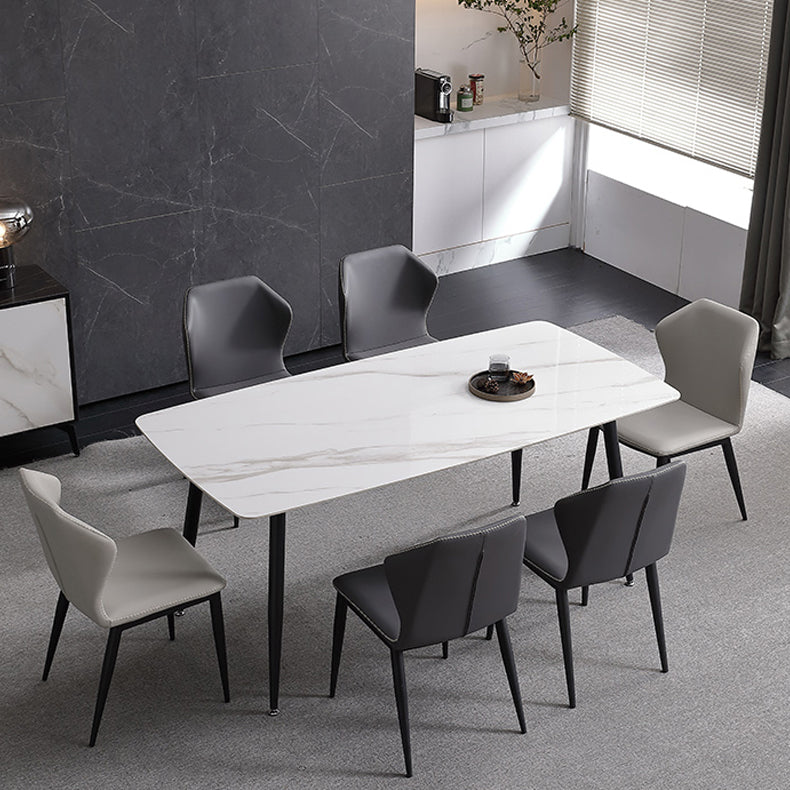 Silla de metal de cocina de estilo moderno Silla lateral sin brazos para comedor con respaldo orejero (juego de 2)