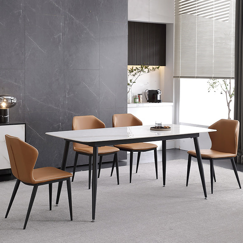 Silla de metal de cocina de estilo moderno Silla lateral sin brazos para comedor con respaldo orejero (juego de 2)