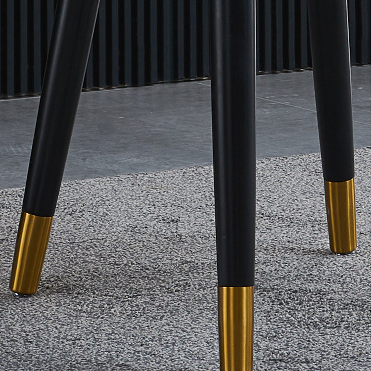Sillas de comedor de madera Glam sin brazos, sillas de comedor de piel sintética para uso doméstico (juego de 2)