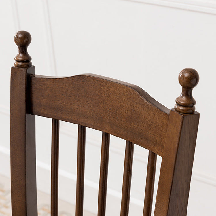 Silla de comedor tradicional de madera de caucho, silla lateral con respaldo de listones, silla de comedor individual