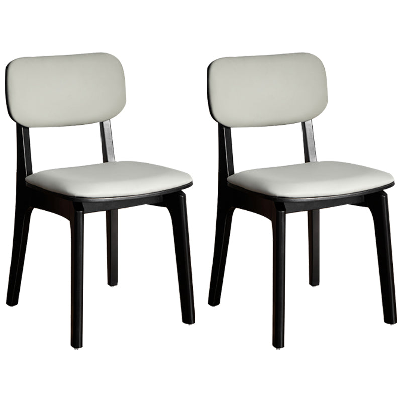 Contemporary Wood Dining Room Chair Leather Dining Chairs for Home Use (Set of 2)