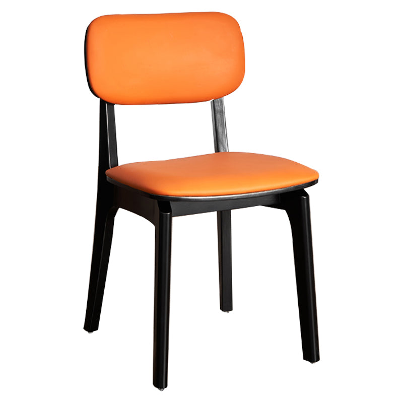 Silla de comedor de madera contemporánea, sillas de comedor de cuero para uso doméstico (juego de 2)