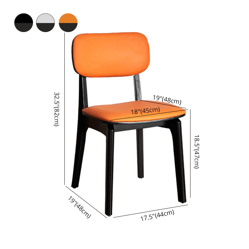 Silla de comedor de madera contemporánea, sillas de comedor de cuero para uso doméstico (juego de 2)