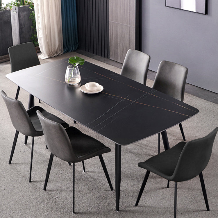 Silla auxiliar de cuero moderna para restaurante, silla de comedor con respaldo sólido (juego de 2)