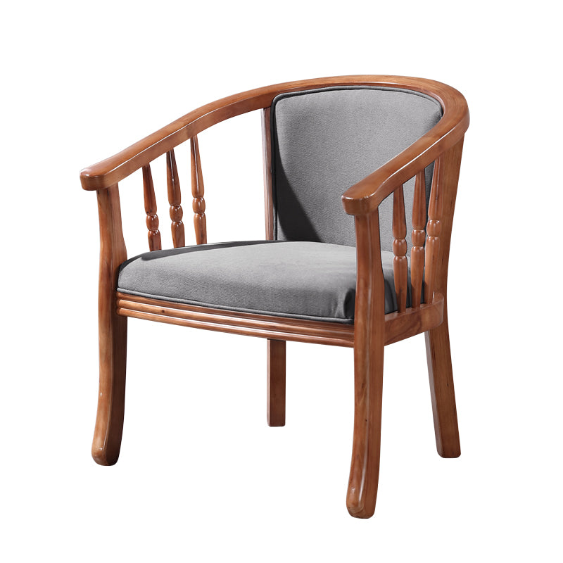 Sillas de comedor de madera tradicionales, silla de comedor de tela de lino para uso en restaurantes
