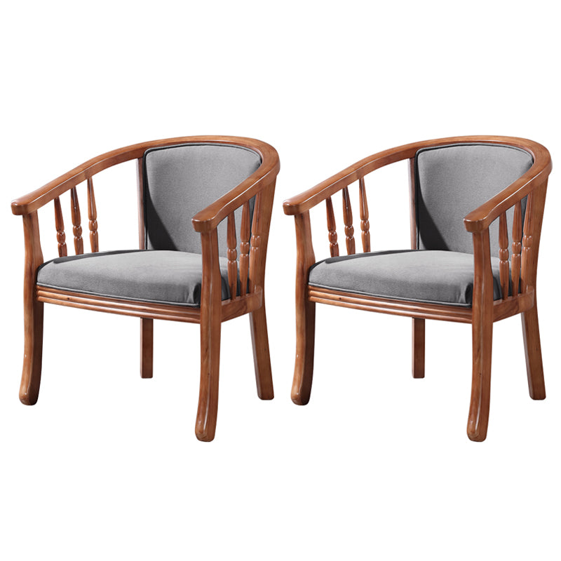 Sillas de comedor de madera tradicionales, silla de comedor de tela de lino para uso en restaurantes