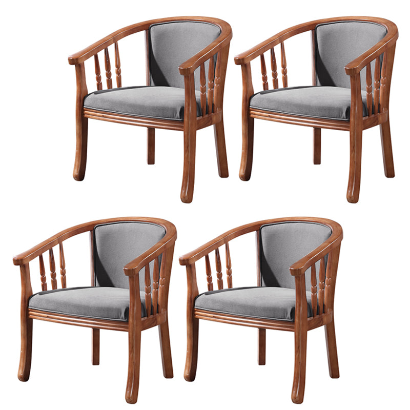 Sillas de comedor de madera tradicionales, silla de comedor de tela de lino para uso en restaurantes