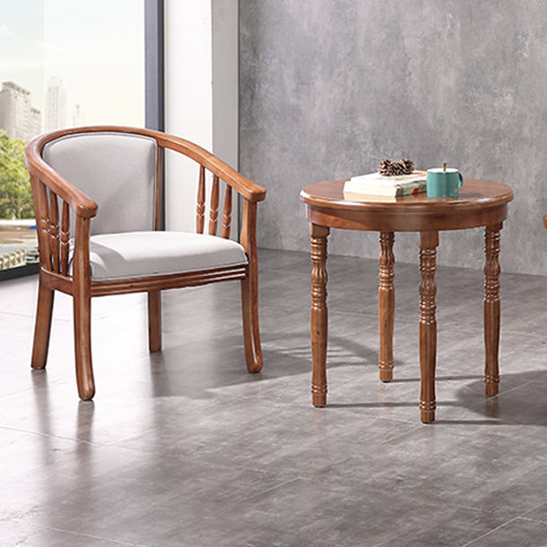 Sillas de comedor de madera tradicionales, silla de comedor de tela de lino para uso en restaurantes