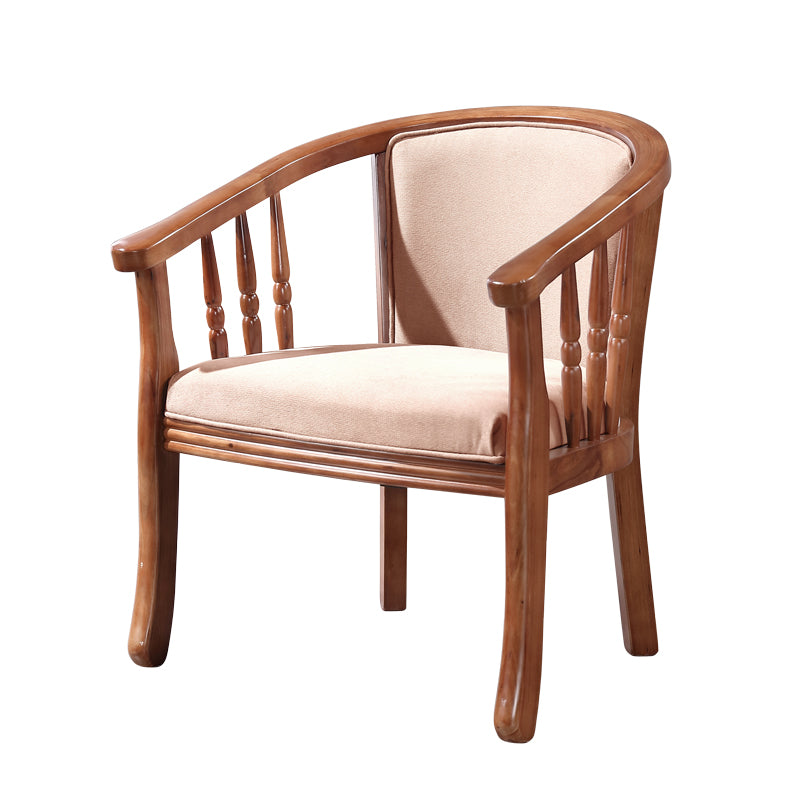 Sillas de comedor de madera tradicionales, silla de comedor de tela de lino para uso en restaurantes
