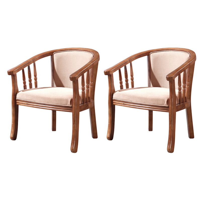 Sillas de comedor de madera tradicionales, silla de comedor de tela de lino para uso en restaurantes