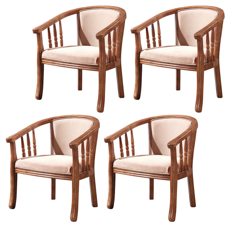 Sillas de comedor de madera tradicionales, silla de comedor de tela de lino para uso en restaurantes