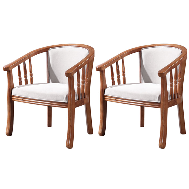 Sillas de comedor de madera tradicionales, silla de comedor de tela de lino para uso en restaurantes