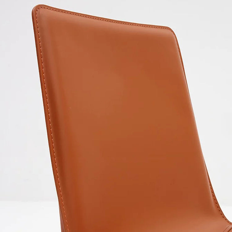 Silla auxiliar de cuero estilo diseñador para el hogar, silla de comedor con respaldo sólido (juego de 2)