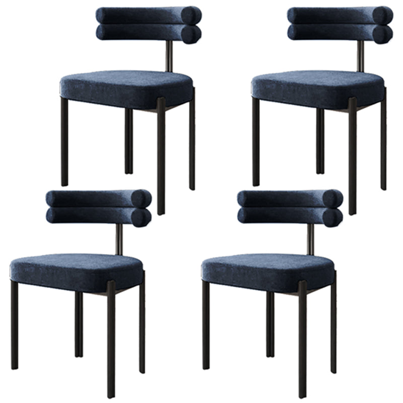 Silla lateral casera de estilo moderno Silla tapizada de comedor de diseño con respaldo abierto