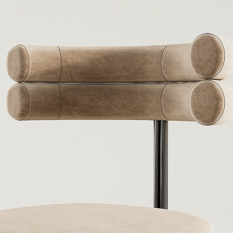 Silla lateral casera de estilo moderno Silla tapizada de comedor de diseño con respaldo abierto