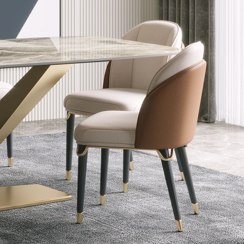 Inicio Sillas de comedor sin brazos Sillas laterales tapizadas con patas de madera (juego de 2)