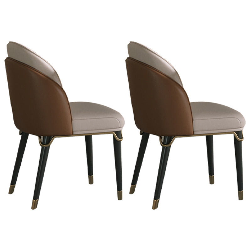 Home Armless Dining Chairs Upholstered Side Chairs with Wood Legs (Set of 2)