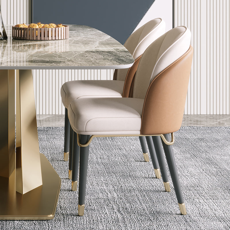 Inicio Sillas de comedor sin brazos Sillas laterales tapizadas con patas de madera (juego de 2)