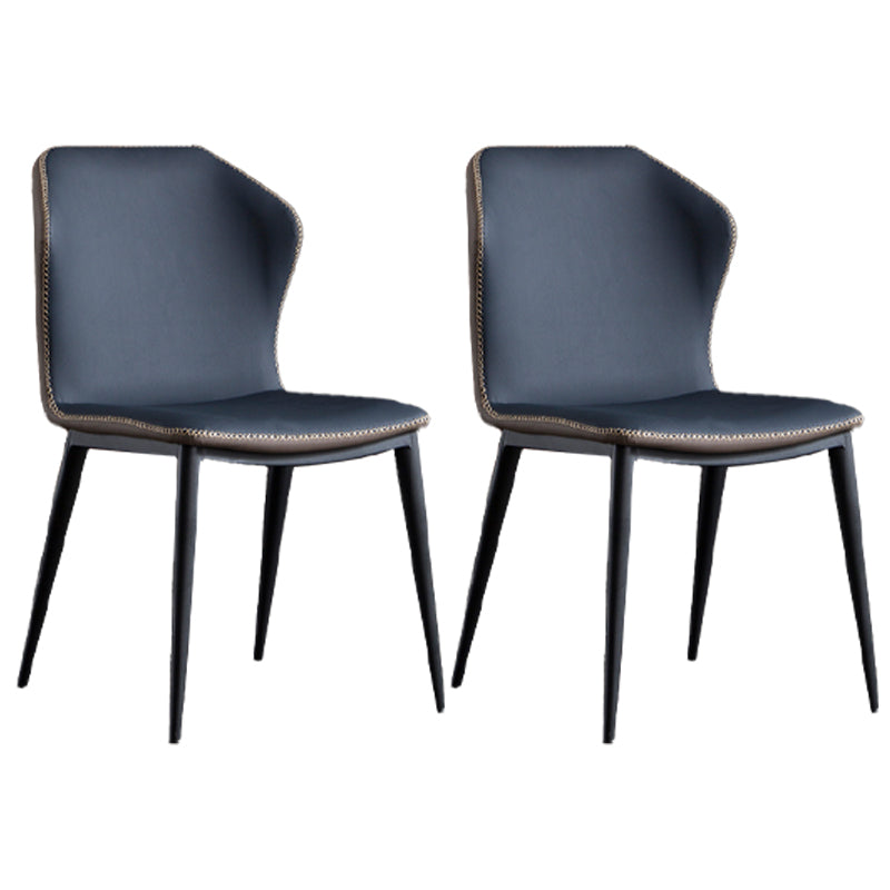 Inicio Sillas de comedor sin brazos Sillas laterales tapizadas con patas de metal (juego de 2)