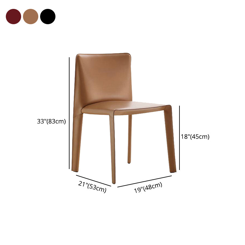 Silla auxiliar de cuero estilo diseñador, acabado mate, respaldo sólido, silla de comedor (juego de 2)