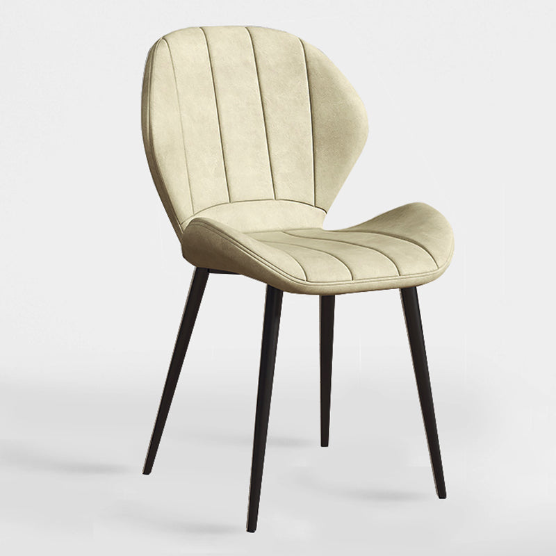 Silla lateral casera tapizada escandinava Silla de comedor con respaldo lateral y acabado mate