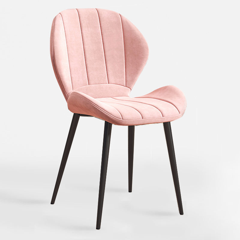Silla lateral casera tapizada escandinava Silla de comedor con respaldo lateral y acabado mate