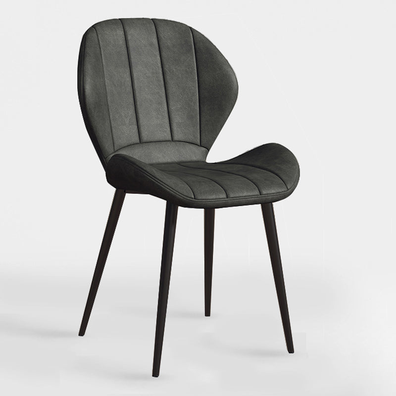 Silla lateral casera tapizada escandinava Silla de comedor con respaldo lateral y acabado mate