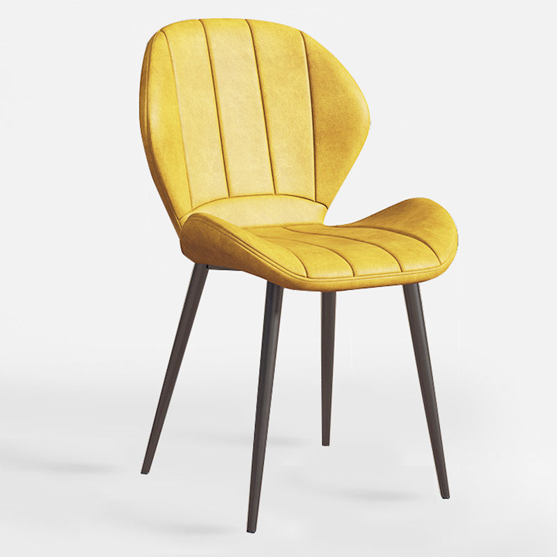 Scandinavian Upholstered Home Side Chair Matte Finish Wingback Dining Chair