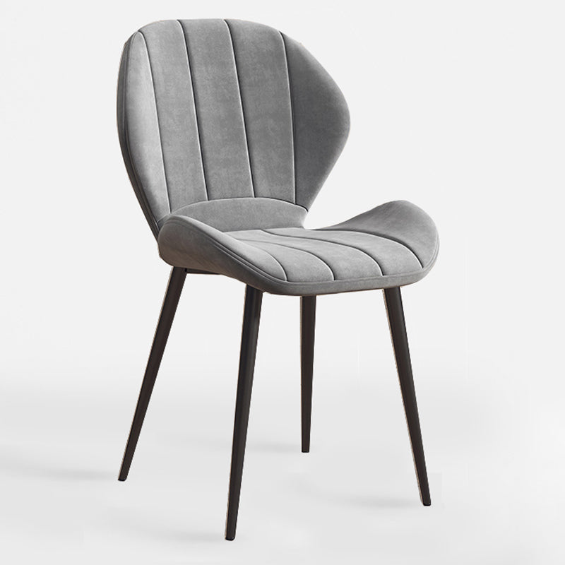 Scandinavian Upholstered Home Side Chair Matte Finish Wingback Dining Chair