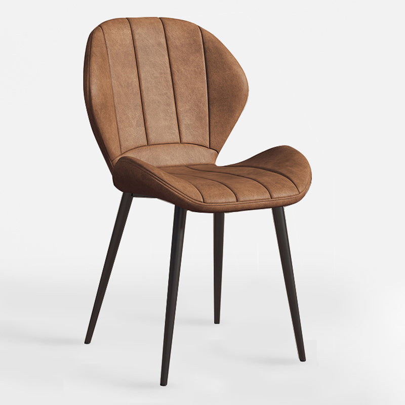 Scandinavian Upholstered Home Side Chair Matte Finish Wingback Dining Chair
