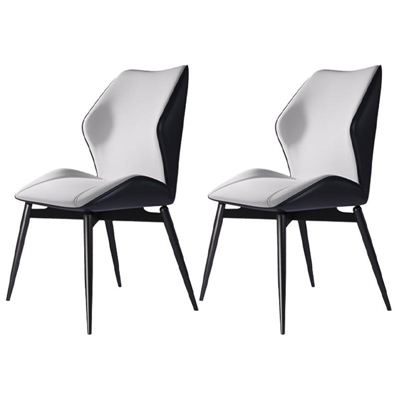 Contemporary Leather Home Side Chair Wingback Dining Chair (Set of 2)
