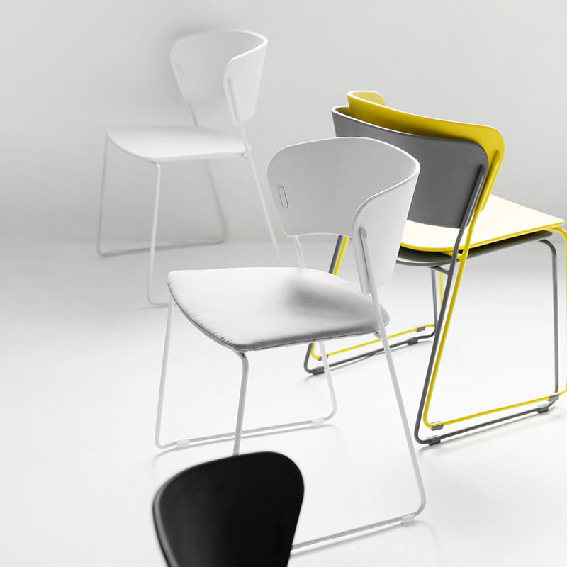 Chaise de salle à manger en métal de style contemporain Chaise de salle à manger sans accoudoirs (Ensemble de 2)