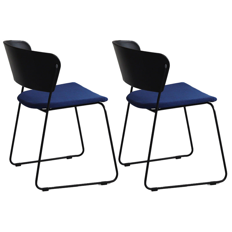Chaise de salle à manger en métal de style contemporain Chaise de salle à manger sans accoudoirs (Ensemble de 2)