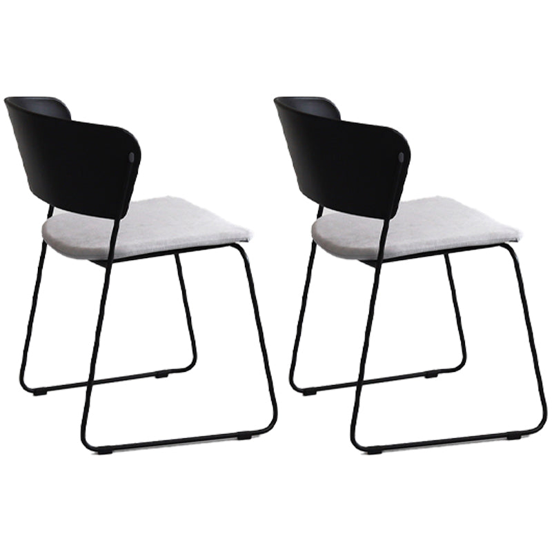 Chaise de salle à manger en métal de style contemporain Chaise de salle à manger sans accoudoirs (Ensemble de 2)