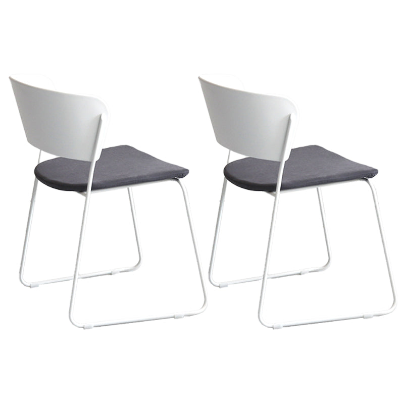 Chaise de salle à manger en métal de style contemporain Chaise de salle à manger sans accoudoirs (Ensemble de 2)