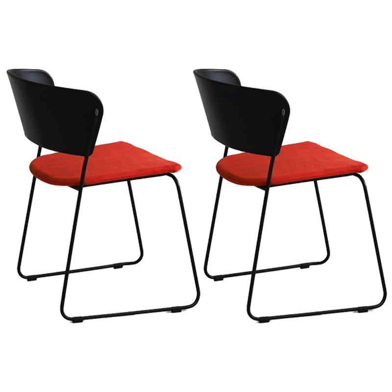 Chaise de salle à manger en métal de style contemporain Chaise de salle à manger sans accoudoirs (Ensemble de 2)