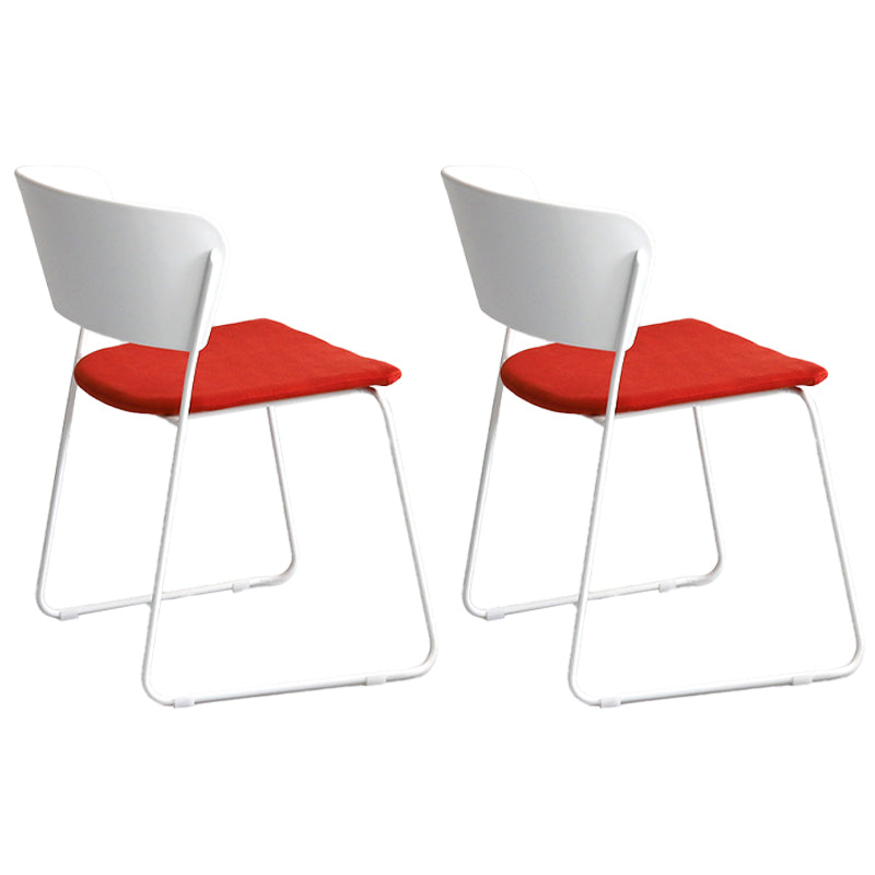 Chaise de salle à manger en métal de style contemporain Chaise de salle à manger sans accoudoirs (Ensemble de 2)