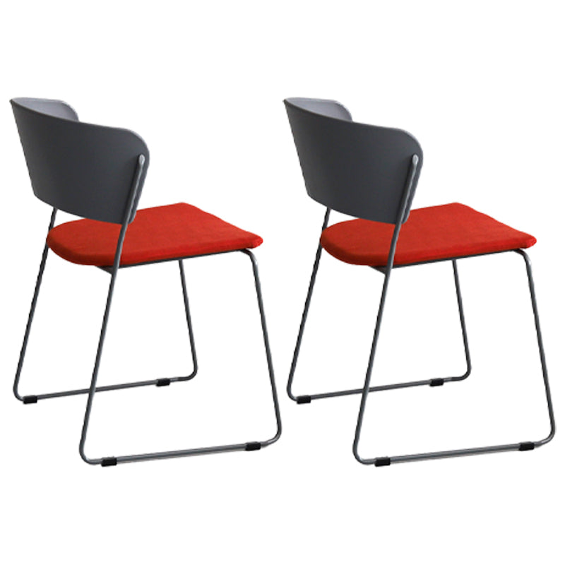 Chaise de salle à manger en métal de style contemporain Chaise de salle à manger sans accoudoirs (Ensemble de 2)