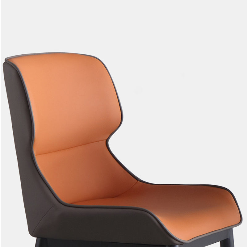 Contemporary Leather Side Chair Matte Finish Wingback Dining Chair (Set of 2)
