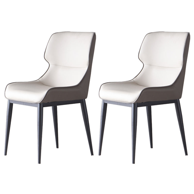 Contemporary Leather Side Chair Matte Finish Wingback Dining Chair (Set of 2)