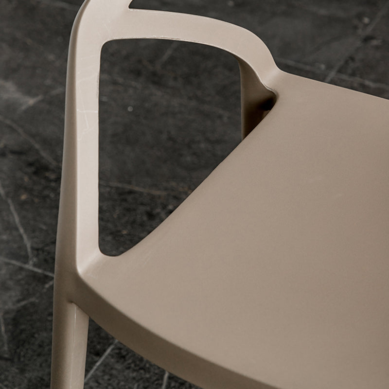 Contemporary Style Plastic Dining Chairs Dining Open Back Arm Side Chair for Kitchen