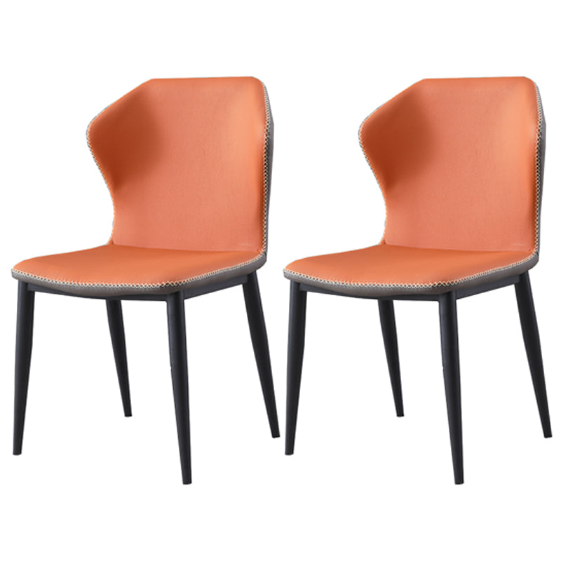 Industrial Metal Dining Room Chairs Armless Wingback Side Chair (Set of 2)