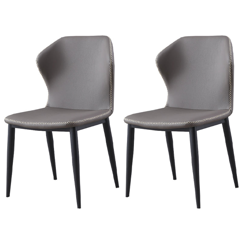 Industrial Metal Dining Room Chairs Armless Wingback Side Chair (Set of 2)