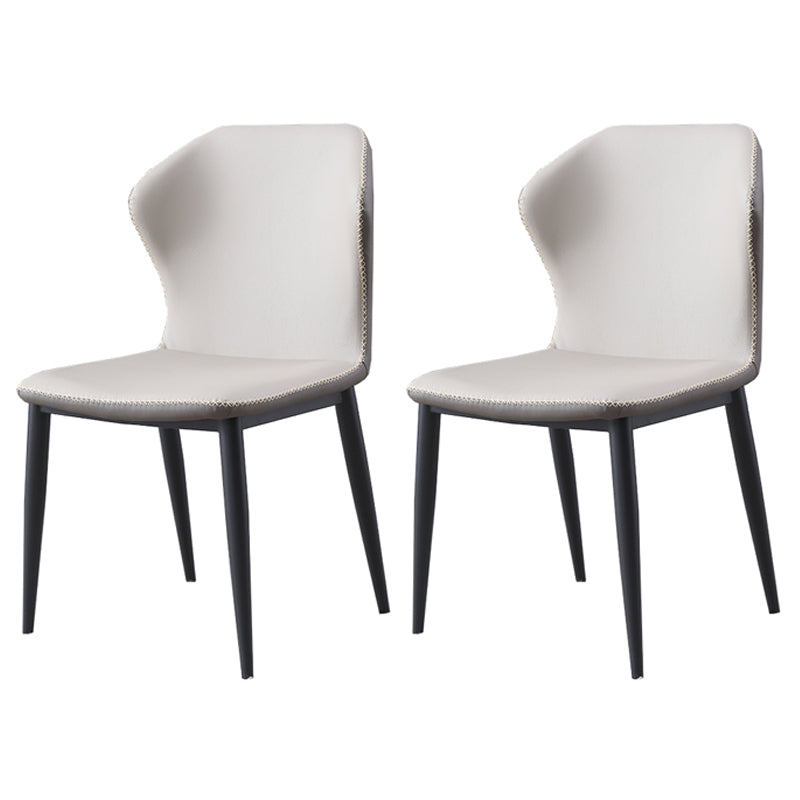 Industrial Metal Dining Room Chairs Armless Wingback Side Chair (Set of 2)