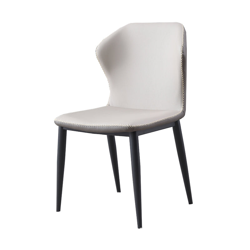 Industrial Metal Dining Room Chairs Armless Wingback Side Chair (Set of 2)