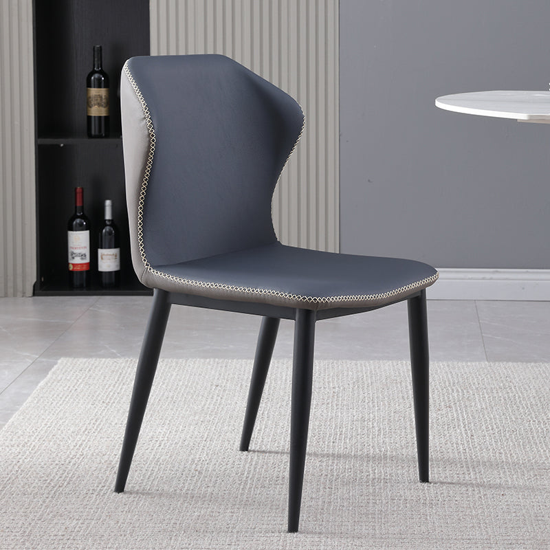Industrial Metal Dining Room Chairs Armless Wingback Side Chair (Set of 2)