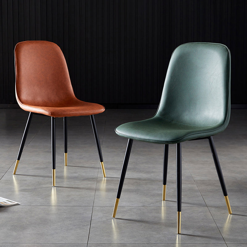 Chaises de salle à manger en métal de Style nordique, chaises latérales sans bras à dossier solide pour la cuisine